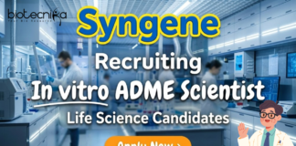 Life Science Jobs at Syngene for In Vitro ADME Scientist | Apply Now Life science jobs at Syngene Bangalore for ADME Scientist in biological science jobs
