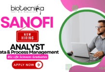 Data Analyst Jobs at Sanofi – Analyst Data & Process Management Role Sanofi careers data analyst jobs for life science jobs applicants