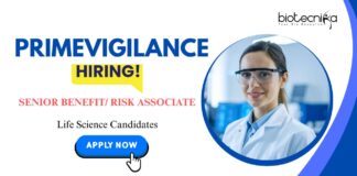 Life Science Jobs at PrimeVigilance | Apply Now Life Science Jobs in Pune: PrimeVigilance Hiring Senior Benefit/Risk Associate | Life Science Candidates Apply Now | PV Jobs
