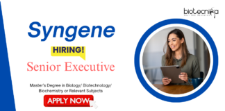Executive Jobs at Syngene | Life Sciences Executive Jobs in Syngene is Hiring in Bangalore, India | Life Science Candidates Can Apply Now for Syngene Career