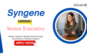Executive Jobs in Syngene is Hiring in Bangalore, India | Life Science Candidates Can Apply Now for Syngene Career