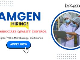 Quality Control Jobs: Amgen is Hiring Sr Associate | Apply Now for Amgen Career | PhD Microbiology Jobs | Biotech Jobs