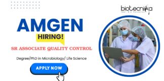 Quality Control Jobs in Amgen – Apply Now Quality Control Jobs: Amgen is Hiring Sr Associate | Apply Now for Amgen Career | PhD Microbiology Jobs | Biotech Jobs