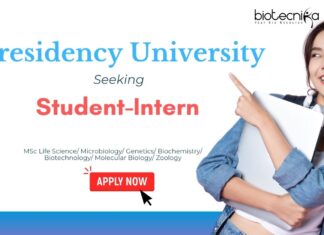 Life Science Internship: Presidency University Seeking Student Intern | MSc Life Science Candidates Apply Now | Life Science Jobs
