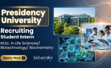 Life Science Internship At Presidency University – Apply Online Apply for a Life Science Internship at Presidency University under DST SERB project. Ideal for Students planning for Career in Life Science.
