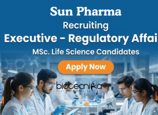 Regulatory Affairs Jobs at Sun Pharma for Life Science Graduates | Apply Now Regulatory affairs jobs at Sun Pharma for life science professionals in Baroda