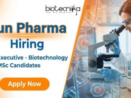 Apply for Executive Jobs at Sun Pharma. Explore Biotech Jobs in R&D, Analytical Methods, and SPR Laboratory Projects.