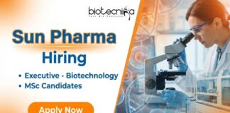 Apply for Executive Jobs at Sun Pharma. Explore Biotech Jobs in R&D, Analytical Methods, and SPR Laboratory Projects.