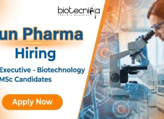 Sun Pharma is Hiring MSc Biotech Candidates – Apply Now for Executive Jobs Apply for Executive Jobs at Sun Pharma. Explore Biotech Jobs in R&D, Analytical Methods, and SPR Laboratory Projects.