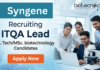Life science jobs at Syngene for ITQA Lead professionals in Bangalore