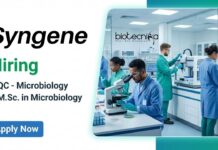Syngene is Hiring in Bangalore – Apply Now for Microbiology Jobs Explore Microbiology jobs at Syngene Bangalore. Apply for QC Jobs ideal for MSc Microbiology Candidates seeking a stable Syngene Career.