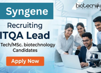 Syngene Hiring for ITQA Lead Role | Life Sciences Jobs | Apply Now Life science jobs at Syngene for ITQA Lead professionals in Bangalore
