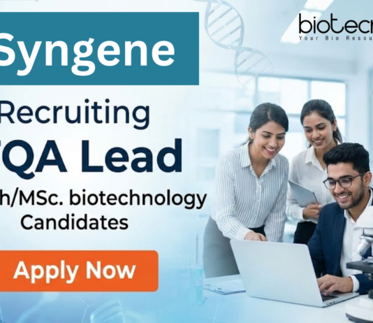 Life science jobs at Syngene for ITQA Lead professionals in Bangalore