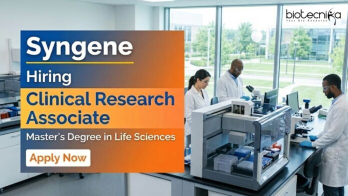 Syngene Apply for Clinical Research Associate jobs at Syngene. Explore Syngene career Opportunities for Master's Seeking Life Science Jobs.