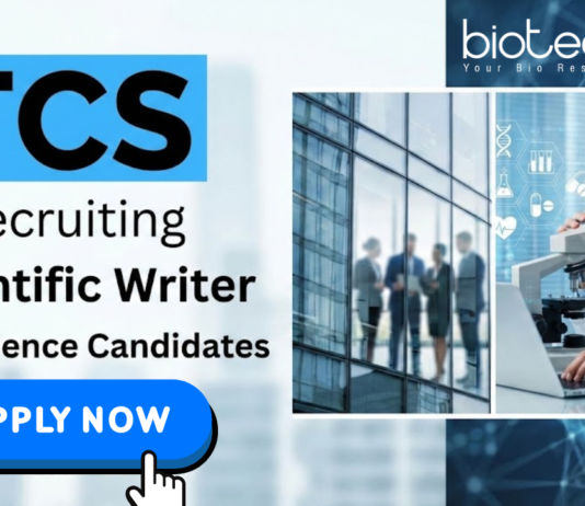 Scientific writer job at TCS for life science jobs and careers