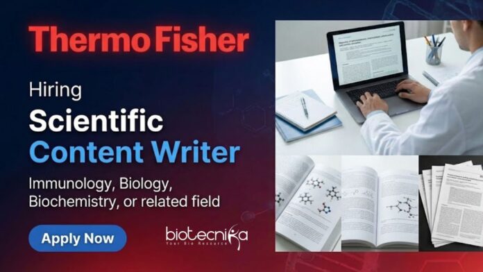 Thermo fisher (2) Explore Biology Jobs at Thermo Fisher Scientific as a Scientific Content Writer. Ideal Life Science Jobs for Graduates seeking Career Growth.