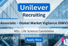 Unilever hiring for Freshers For Associate Job | Life Science Jobs Pharmacovigilance jobs at Unilever for life science graduates – GMV Associate role