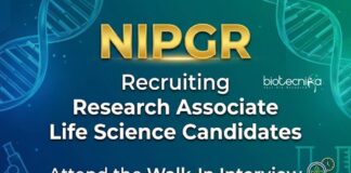 NIPGR Recruitment: Walk-In Interview for Research Associate Job Role NIPGR Recruitment: A Great Career Opportunity in Life Science for Candidates Seeking Research Jobs. Attend the Walk-In Interview