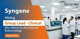 Syngene Hiring in Bengaluru – Apply Now for Biotech Jobs Apply for Group Lead Clinical Roles at Syngene. Explore Syngene Career Opportunities in Bengaluru Offering Biotech and Life Science Jobs.