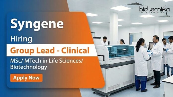Group lead Apply for Group Lead Clinical Roles at Syngene. Explore Syngene Career Opportunities in Bengaluru Offering Biotech and Life Science Jobs.