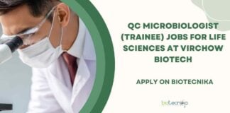 QC Microbiologist (Trainee) Jobs For Life Sciences at Virchow Biotech, Apply on Biotecnika