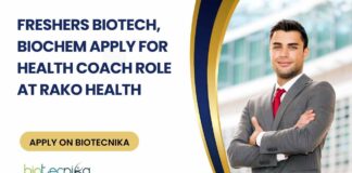 Health Coach Role at RAKO Health, Apply on Biotecnika