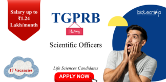 Scientific Officer in Forensic Science Laboratory at TGPRB. Salaries up to ₹1.24 Lakh/month. Life Sciences Candidates, Apply Now