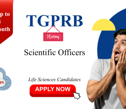 Scientific Officer in Forensic Science Laboratory at TGPRB. Salaries up to ₹1.24 Lakh/month. Life Sciences Candidates, Apply Now