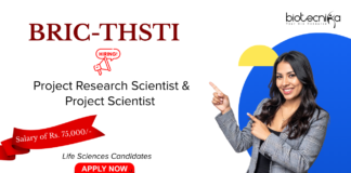 Research Jobs at BRIC-THSTI. Get A Salary Of Rs. 75,000/-. Project Scientist & Project Research Scientist Positions. Apply Now
