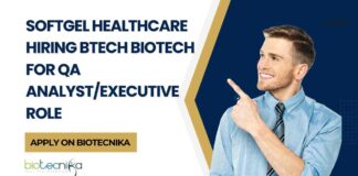 Biotech QA Analyst/Executive Jobs, Softgel Healthcare Jobs