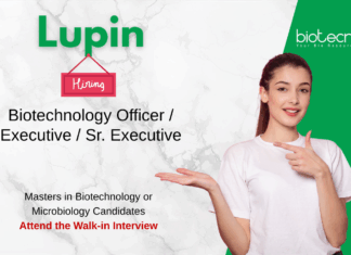 Biotechnology Jobs at Lupin. Microbiology & Biotechnology Candidates, Attend the Walk-in Interview. Job in Pune.