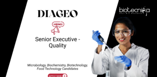Food Technology Jobs at Diageo. Apply Now For Senior Executive - Quality Role in Alwar, India. QMS & QC Job.