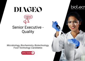Food Technology Jobs at Diageo. Apply Now For Senior Executive - Quality Role in Alwar, India. QMS & QC Job.