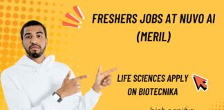 Freshers Life Sciences Vacancies at Nuvo AI (Meril)