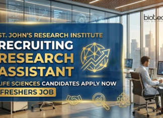Research Assistant Job at St. John’s Research Institute. Biochemistry & Life Sciences Candidates, Apply Now.