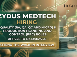 Quality Analyst Jobs at Zydus MedTech. Life Sciences Candidates, Attend The Walk-in Interview for RA, QA, QC & Micro Jobs.