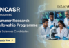 Summer Research Fellowship Programme 2026 at JNCASR. Life Sciences Candidates, Apply Now For this Research Training.