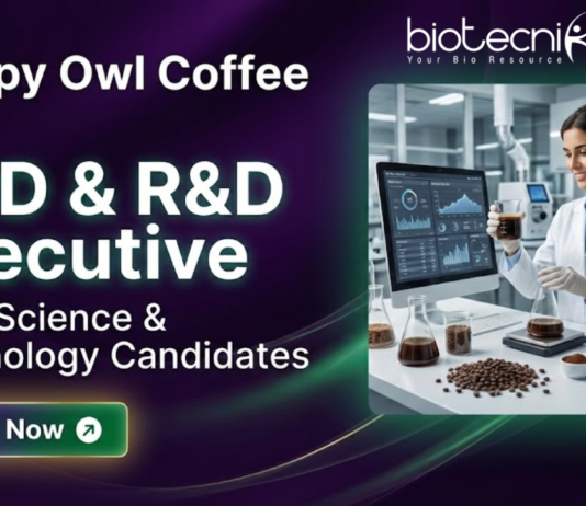 Food Technology Job at Sleepy Owl Coffee. Food Sciences Candidates, Apply Now For Junior NPD and R&D Executive Role.