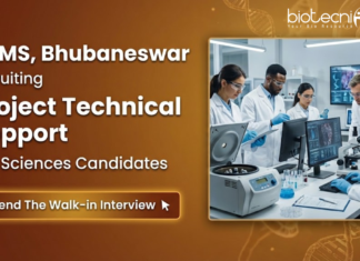 Biotechnology Job at AIIMS, Bhubaneswar. Life Sciences Candidates Attend the Walk-in Interview For Project Technical Support Positions.