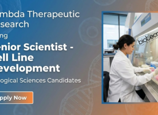 Scientist Job at Lambda Therapeutic Research. Master's in Biological Sciences Candidates, Apply Now for Senior Scientist Role.