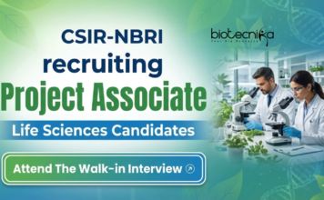Project Associate Job at CSIR-NBRI. Life Sciences Candidates, Attend The Walk-In Interview. Genome Editing & Medicinal Plants.