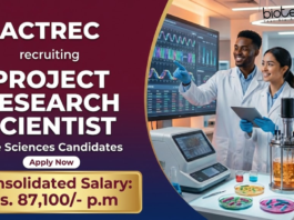 Research Job at ACTREC. Get a Salary of Rs. 87,100/- pm For Project Research Scientist Position. Attend The Walk-in Interview.
