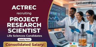 Research Job at ACTREC. Get a Salary of Rs. 87,100/- pm For Project Research Scientist Position. Attend The Walk-in Interview.