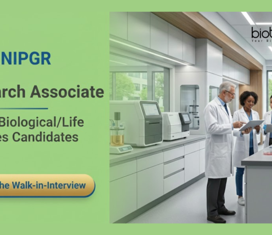 Research Associate Job at NIPGR. PhD in Biological Sciences or Life Sciences Candidates, Attend The Walk-in Interview.