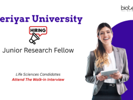 Junior Research Fellow Vacancy at Periyar University. Life Sciences Candidates, Attend The Walk-in Interview.