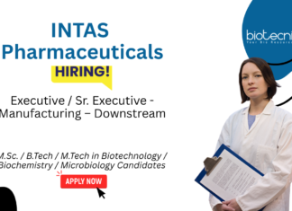 Biotechnology Jobs at Intas Pharmaceuticals. Downstream Manufacturing, Chromatography, & Protein Purification. Attend The Virtual interview.