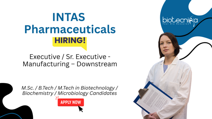 Biotechnology Jobs at Intas Pharmaceuticals. Downstream Manufacturing, Chromatography, & Protein Purification. Attend The Virtual interview.