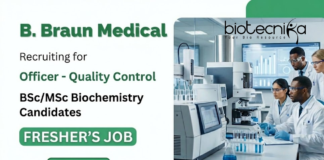 Quality Control jobs at B. Braun Medical India for life sciences and biochemistry graduates