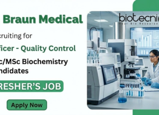 Quality Control Jobs | Officer – QC at B. Braun Medical India | Life Sciences Job Quality Control jobs at B. Braun Medical India for life sciences and biochemistry graduates