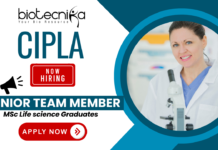 Quality Control Jobs at Cipla – Junior Team Member QC Cipla quality control jobs for life science graduates – Junior QC role
